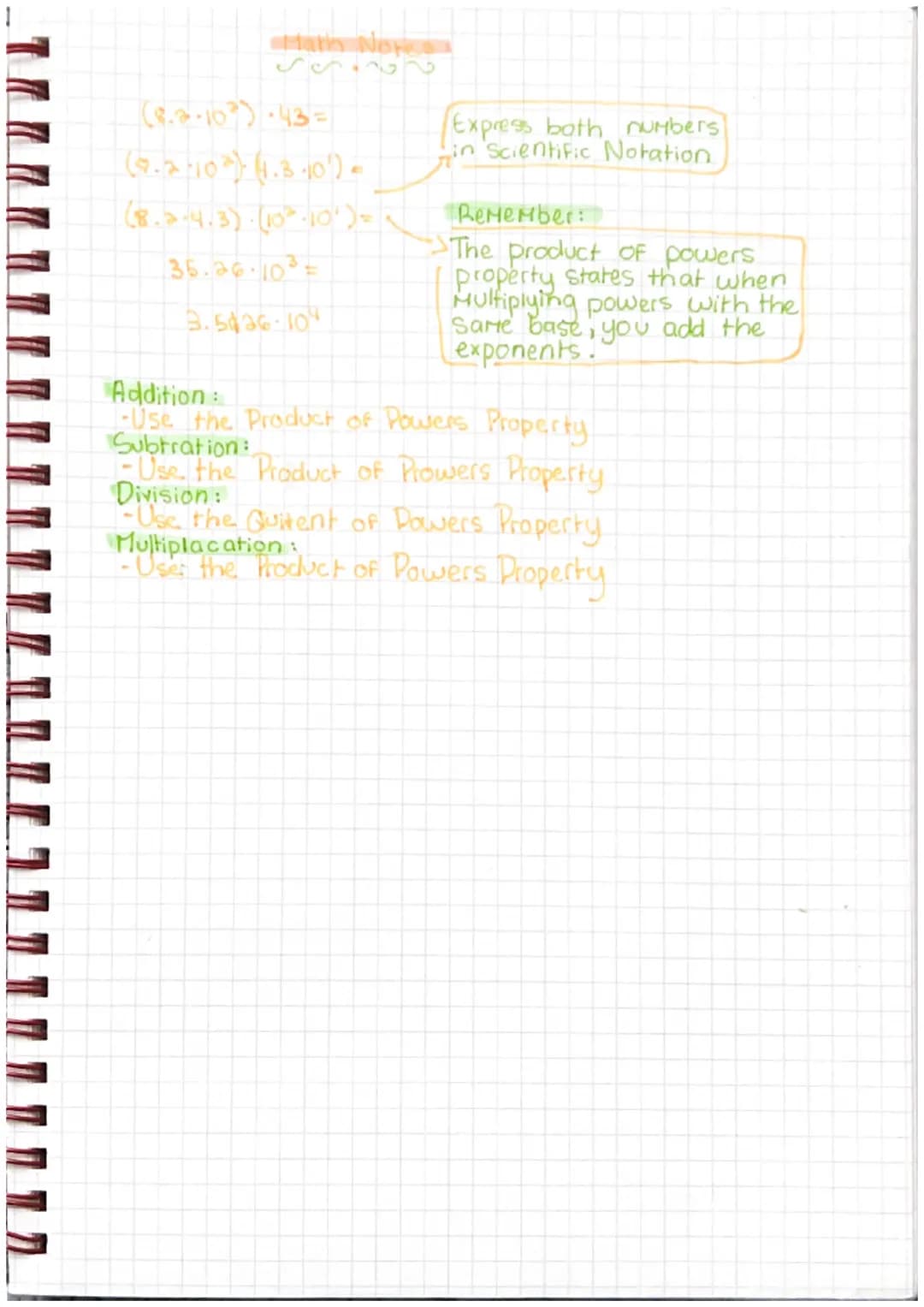 63-4=
(6¹2)
Math Notes!
veroves
3
2²³-12² = 12.12.12. 2.2.2
(2·12)· (2-13). (2·12) -
(> (12-2)²³ = 24²
The power of products properties
Expo