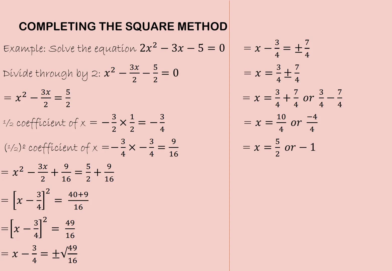 QUADRATIC EQUATIONS
▪ Methods of Factorization
Factorization Method.
Completing the square Method.
Formula Method.
r
2
FACTORIZATION
usually