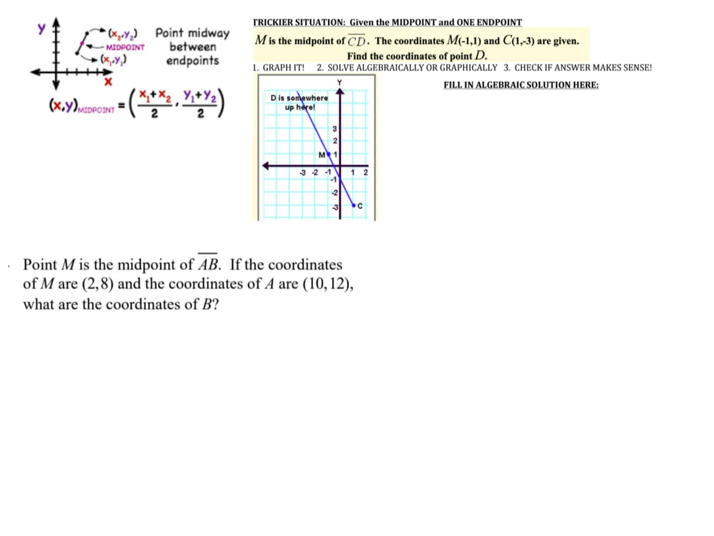 The distance between two points A(x₁, y₁) and B(x2, 12) is
d = √(x₂-x₁)² + (1/₂ -v₁)².
Y/2
Y₁
0
d.
-X₂-X₁
B
1
1½/2-/₁
X₂
Using Midpoint and 