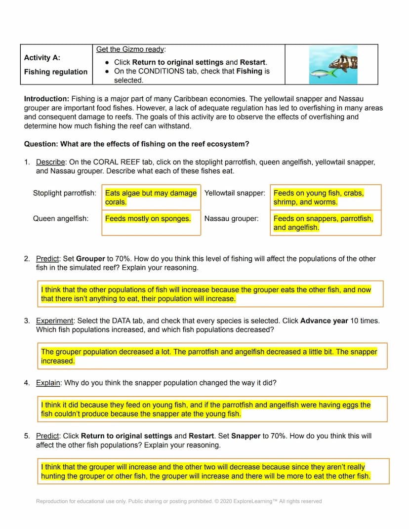 äl Gizmos
Name: Katie Whitson
Date: 04-07-2021
Student Exploration: Coral Reefs 2 - Biotic Factors
Directions: Follow the instructions to go