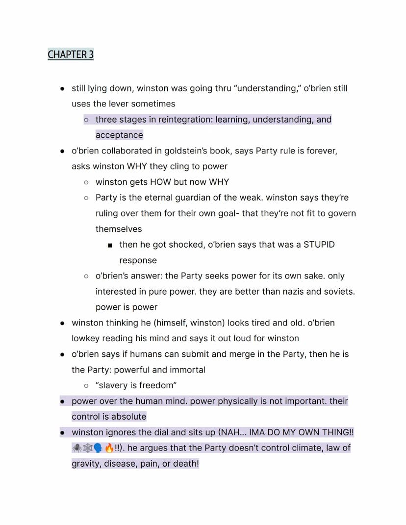 1984 by George Orwell; {Part 3 Notes }
things to know:
→ this is part 3, not part 2 or 1
→ orwell rejected soviet communism
→ the book is ac