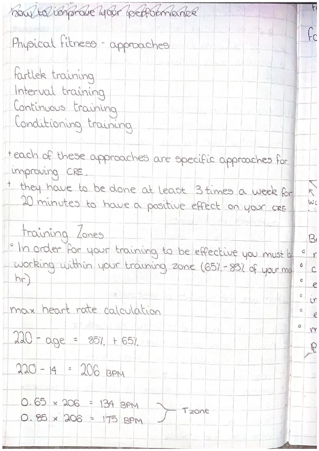 factors impacting performance
Section1 portfolio
PHYSICAL
CRE - the ability of our heart and lungs to cope with
activity over a period of ti