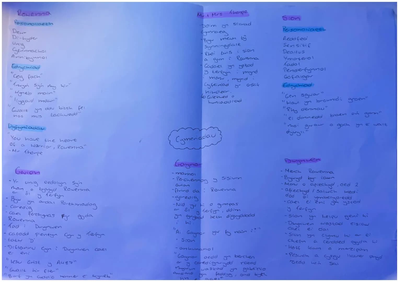 Di-hyder
Dim yn Ikryddianus
yn yr ysgol
Cyn
hoff Siocied
Bounty
Paratoi
brefnus
Cyfarwydd
Beibl
4cedir
Cristnogaeth
Prynnu Fredos
ì
Gayno
4-