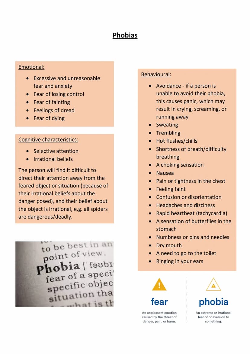 Obsessive Compulsive Disorder (OCD)
Emotional:
• Anxiety and distress caused by
obsessions (they consist of
persistent and/or forbidden
thou