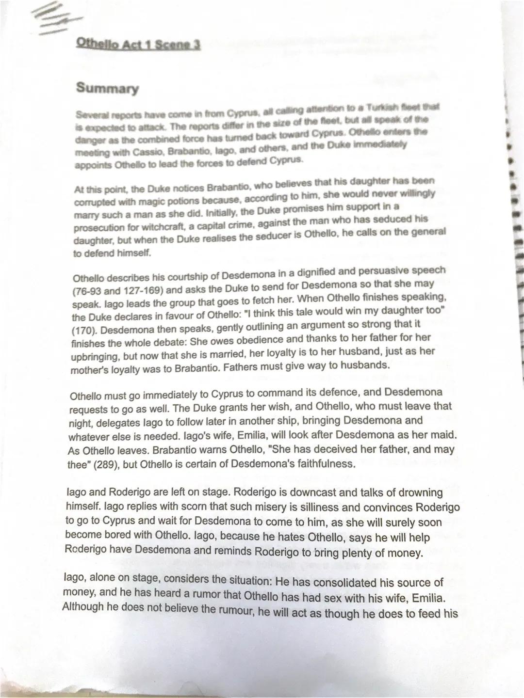 Othello Act 1 scene 3 