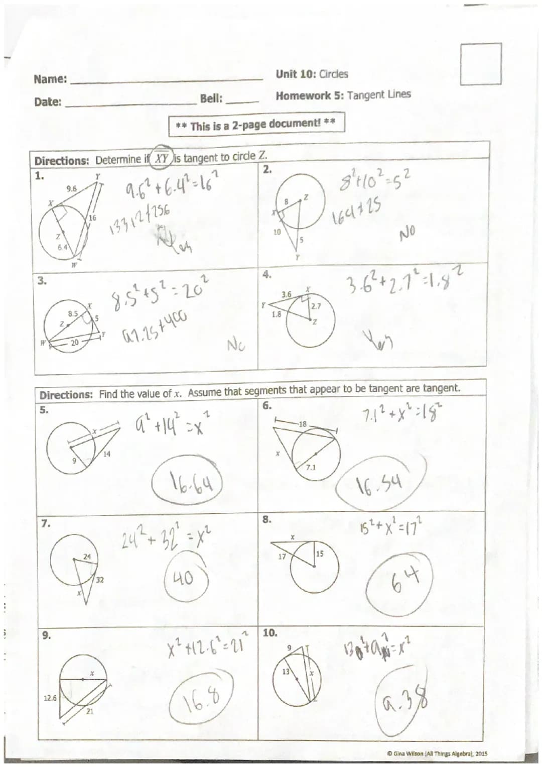 Tangent lines