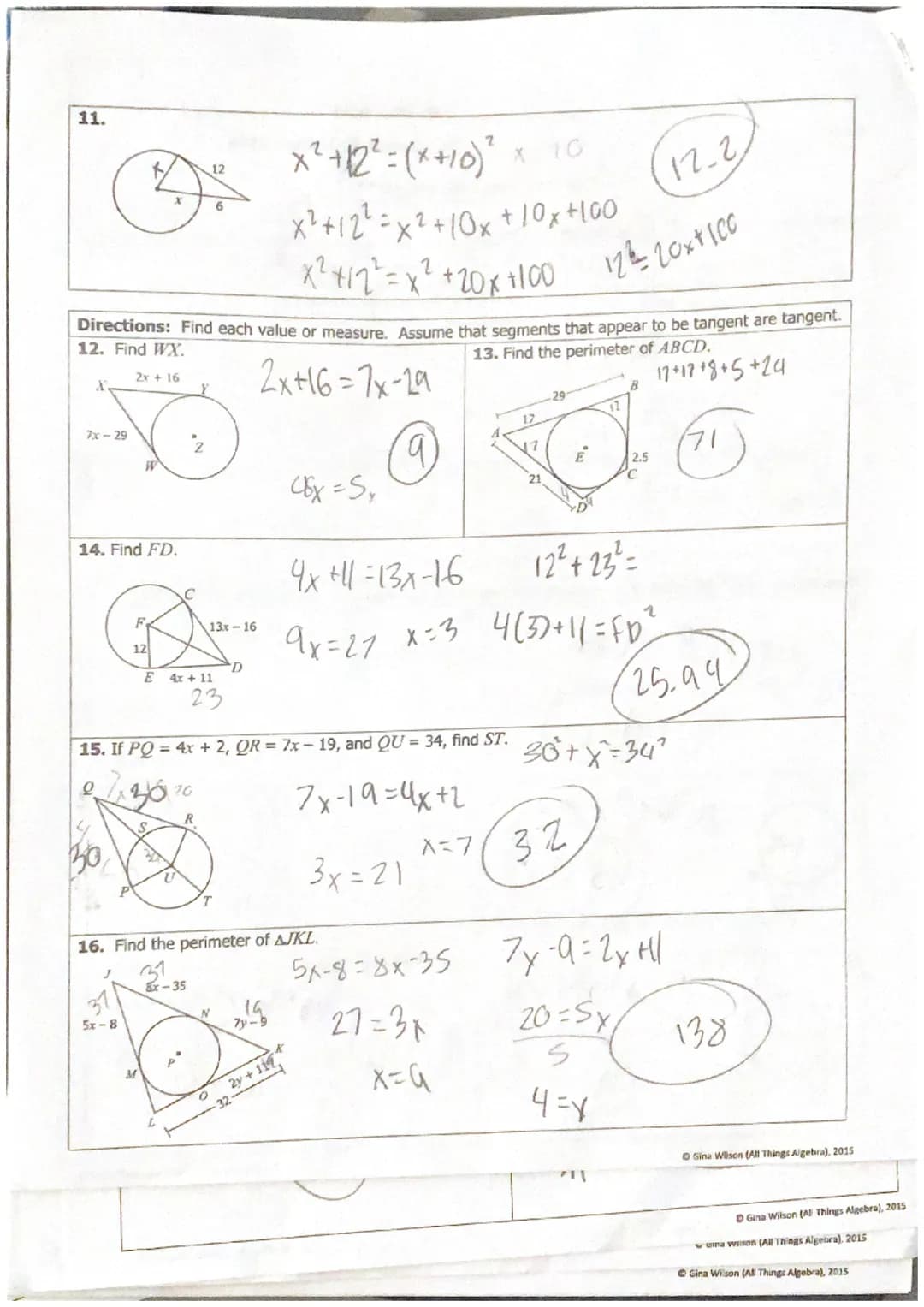 Name:
Date:
1.
Directions: Determine if XY is tangent to circle Z.
2.
9.6² +6.4² = 16²
133127756
Feken
3.
W
X
5.
7.
2
9.
9.6
12.6
8.5
20
G
1