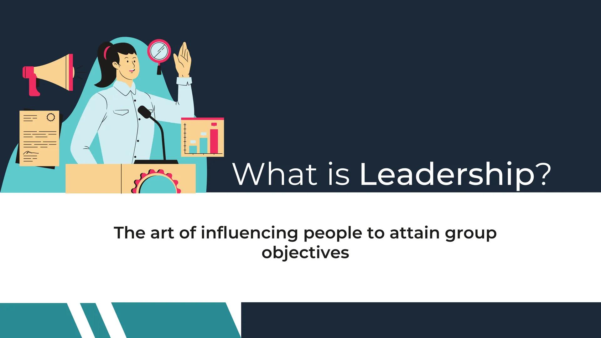 # LEADERSHIP &

# MOTIVATIONAL

# THEORIES

A BRIEF PRESENTATION

BUSINESS PRESENTATION What is Leadership? # What is Leadership?

The art o
