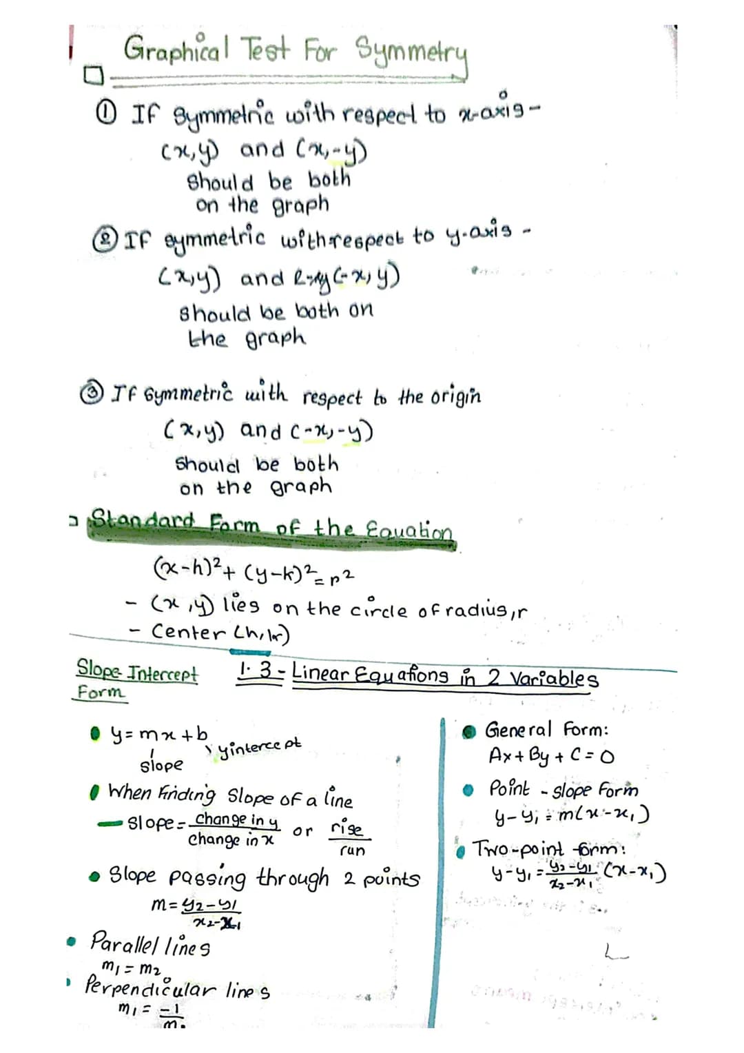 1.1
Pre-Calc
Chapter 1
Functions
[All you need to know]
Rectangular Coordinates
* Distance Formula
√(x₂-x₁)² + (Y₂-4₁) ²
- You can use dista