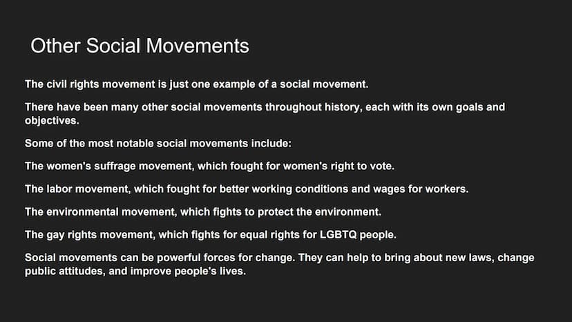 Civil Rights and Social
Movements Introduction
Civil rights are the basic rights and freedoms that belong to every person in a
society, from