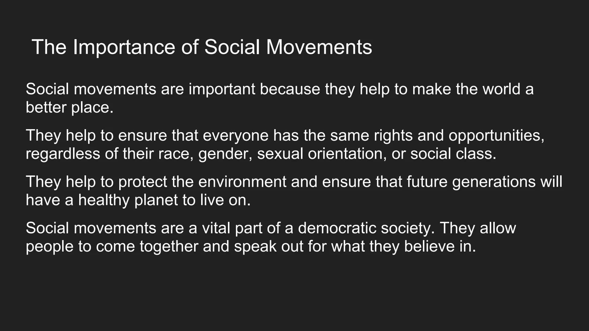 Civil Rights and Social
Movements Introduction
Civil rights are the basic rights and freedoms that belong to every person in a
society, from