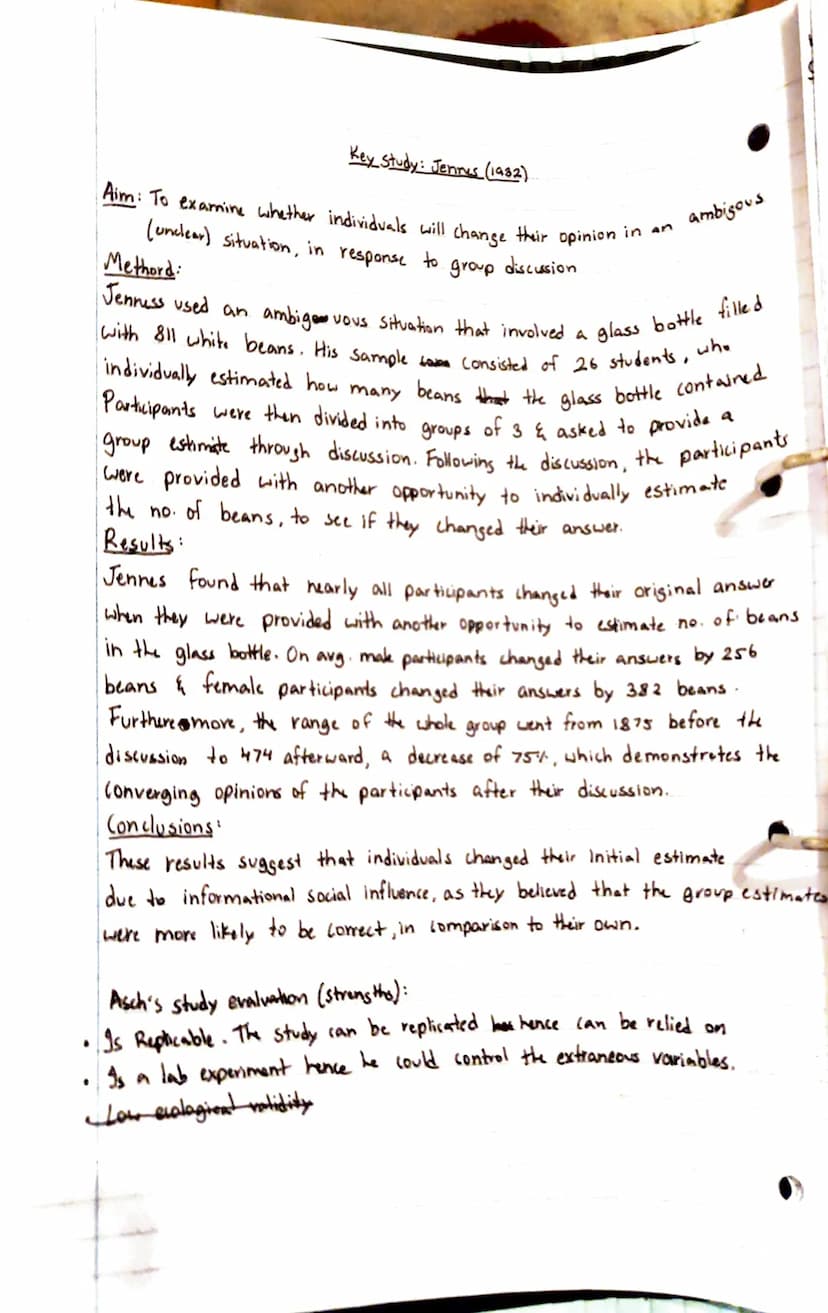 ●
●
●
●
●
●
●
●
9/9
.
To fit in
Behaviour
that aligns
with social
horms
fear of being rejected
|
CONFORMTY
1
(
SOCIAL INFLUENCE
Changing
beh