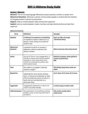 Know ENG midterm study guide  thumbnail