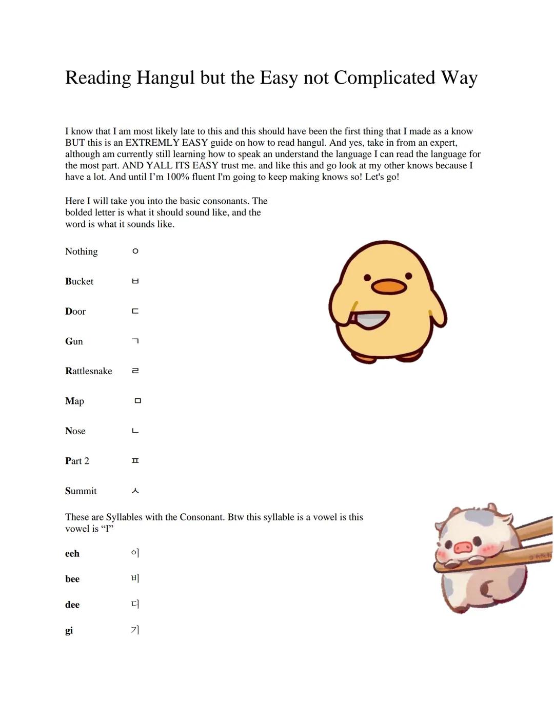 Reading Hangul but the Easy not Complicated Way