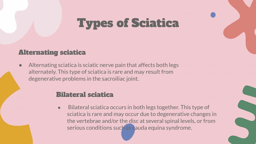Sciatica ●
Introduction
Sciatica is a medical problem that refers to pain, weakness, numbness, or tingling in
the leg.
It is caused by putti