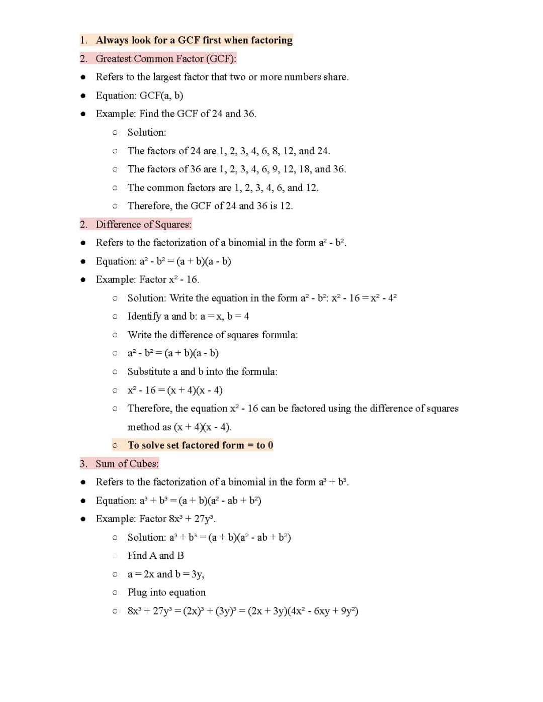 Algebra 2 Notes