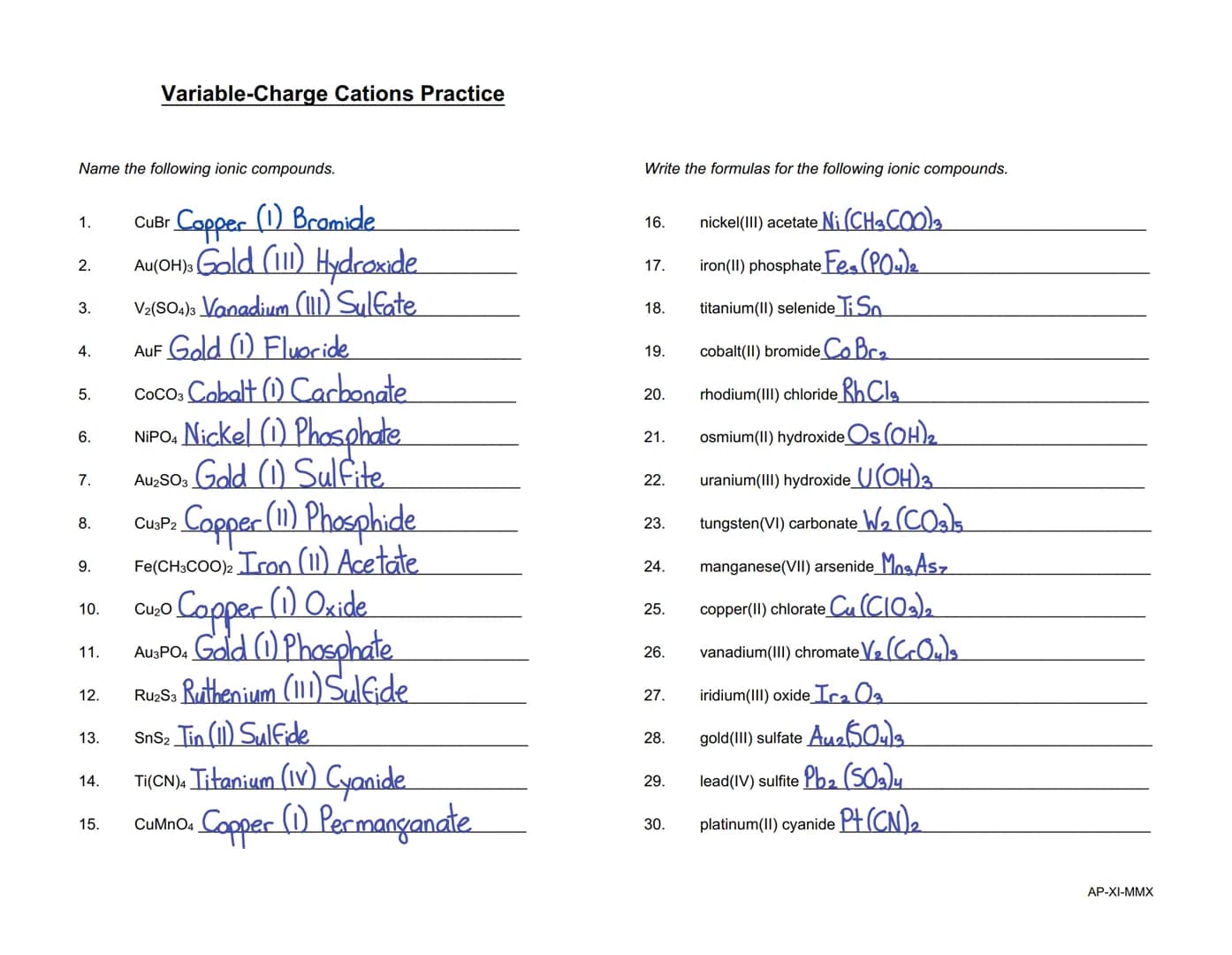 Covalent (or Molecular) Compounds Practice
(i.e., nonmetal-nonmetal combinations)
Write the correct name for each of the following compounds