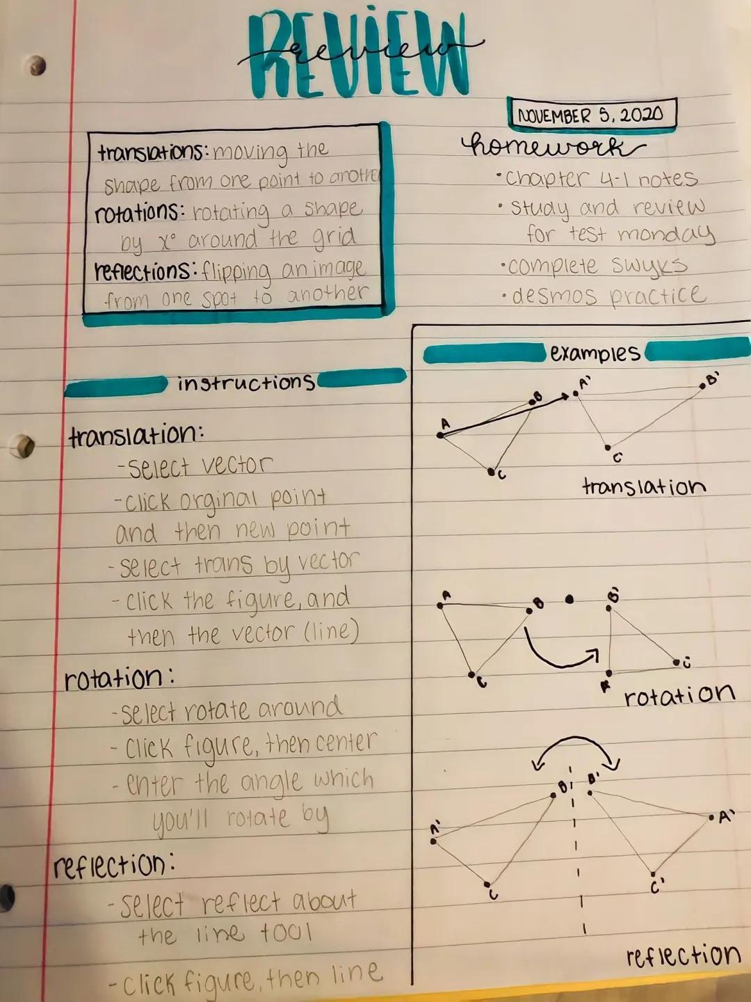 Fun with Shape Translations, Rotations, and Reflections in Math