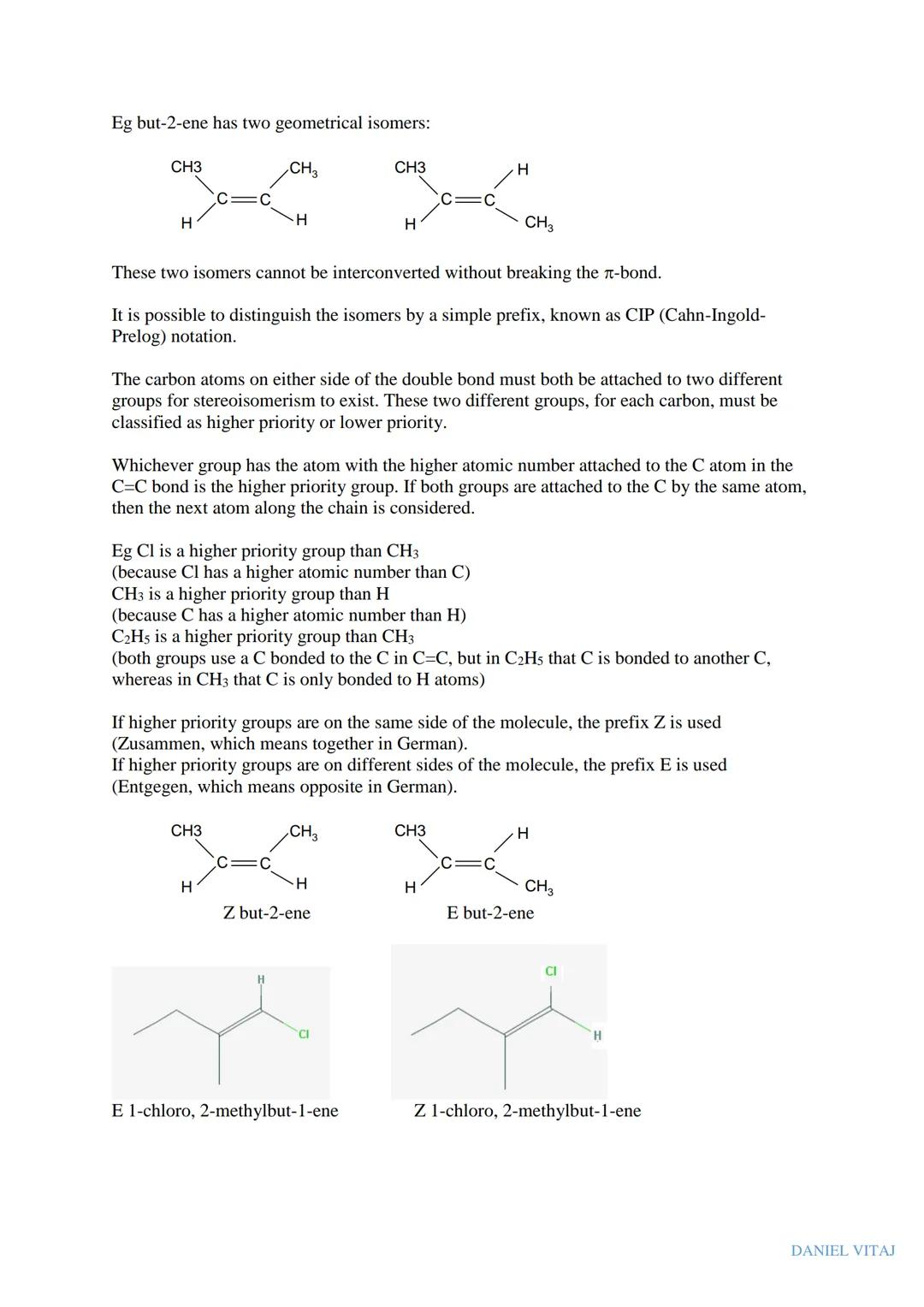 ISOMERISM
NOTES
WORKSHEET
• EXAM QUESTIONS
●
DANIEL VITAJ Isomers are molecules which have the same molecular formula but different structur