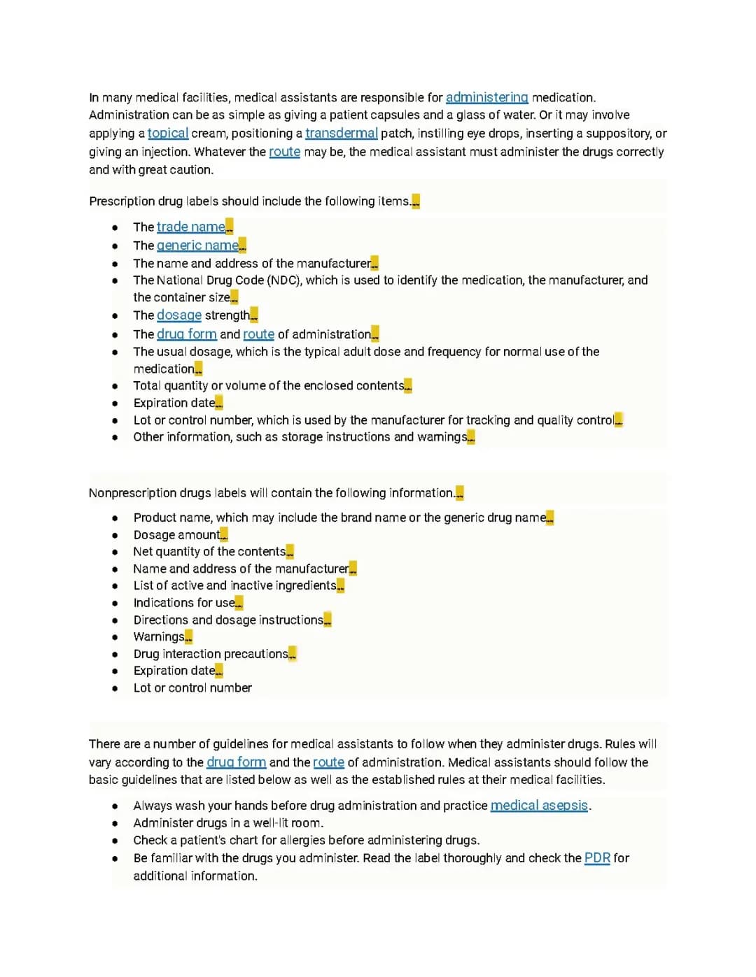 Pharmacology - Administration of Medication - Section 4