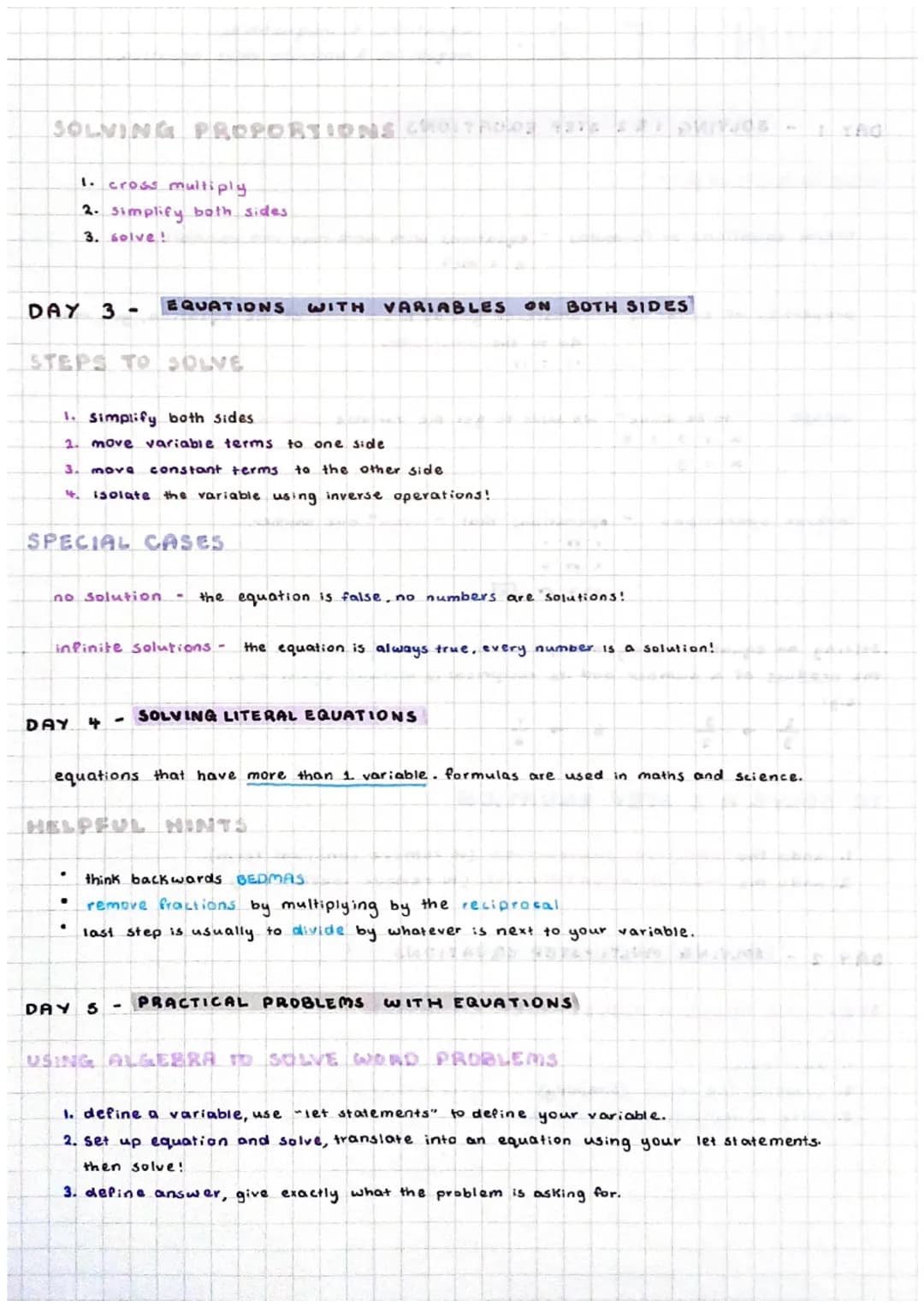 UNIT 2:
equations & inequalities
inequalities & absolute value equations
DAY I
-
SOLVING 1 & 2 STEP EQUATIONS
ULARY
literal equations or for