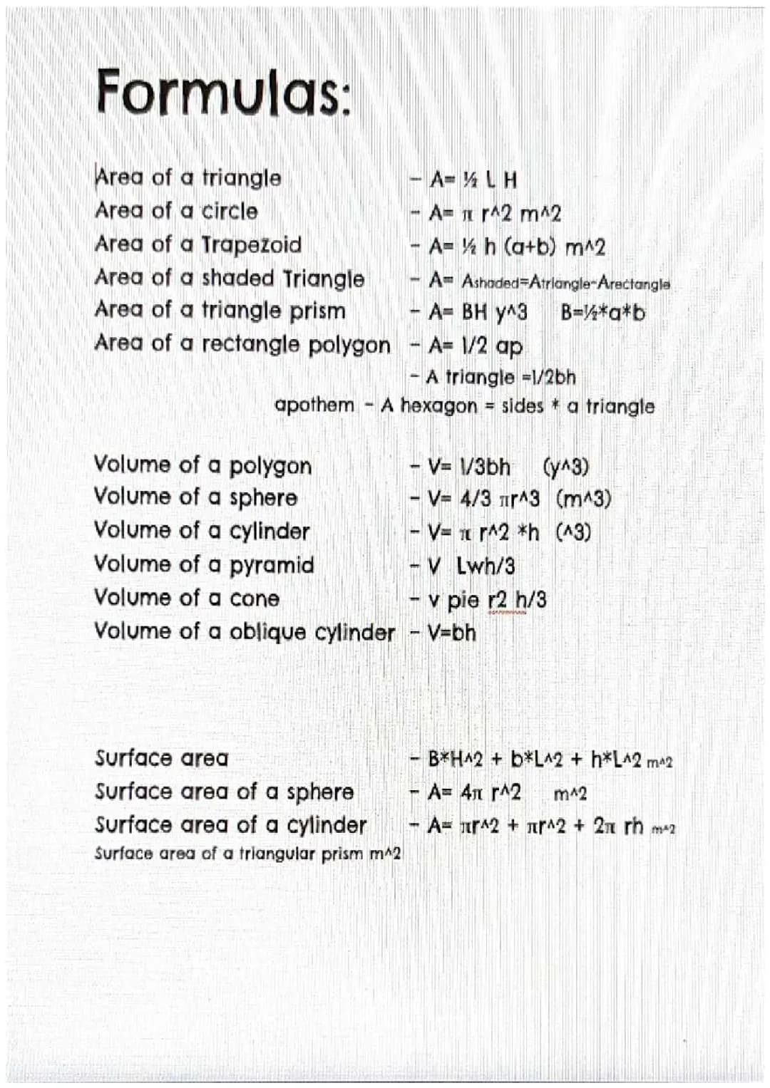 General Geometry Notes