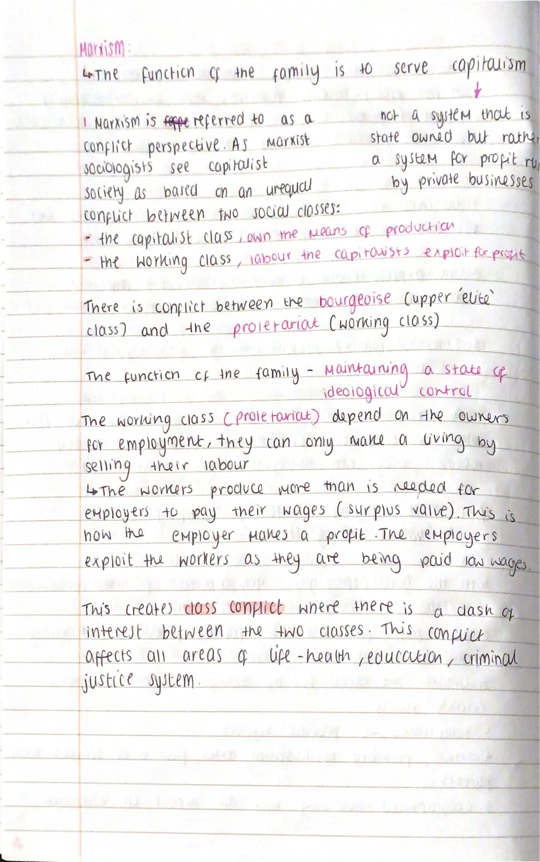 Marxism
↳ The
function of the family is to serve capitalism
J
I Marxism is fofpe referred to as a
conflict perspective. As marxist
sociologi