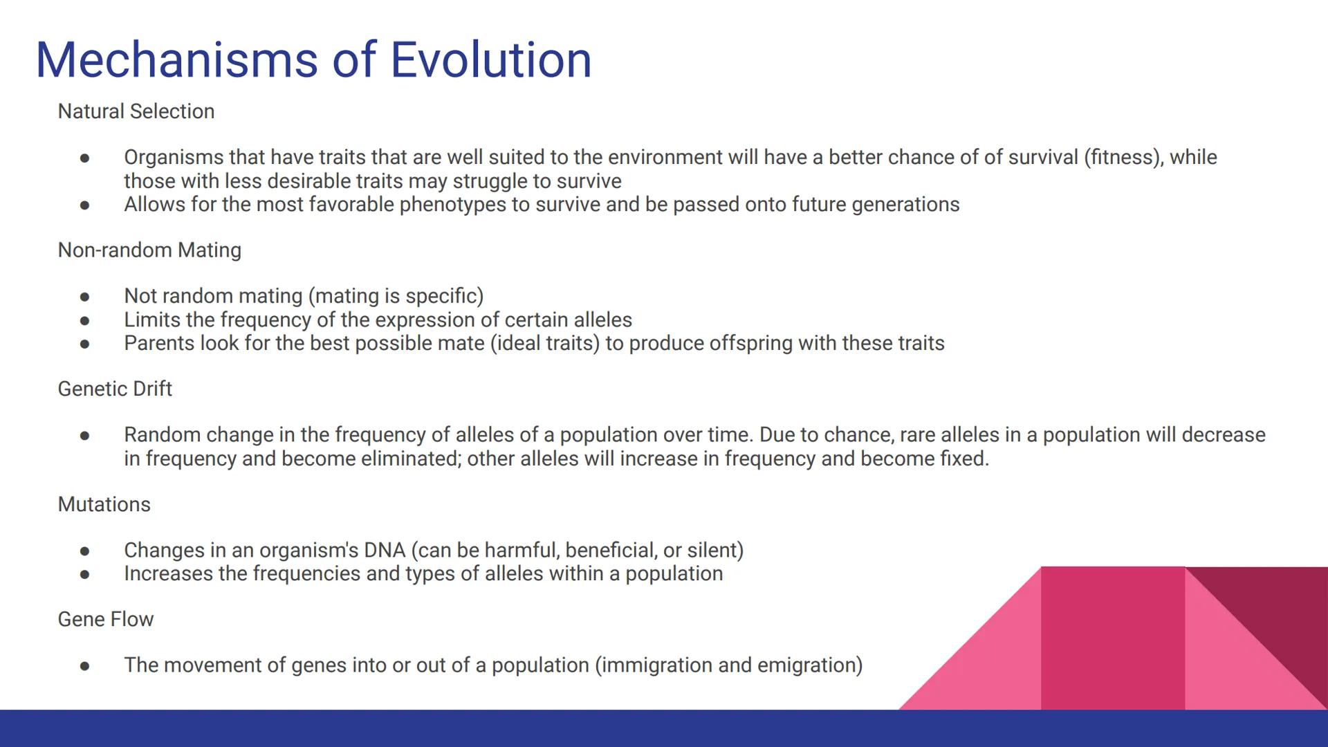 Evolution
Evolution, Evidence, and Mechanisms
of Evolution Continuity of Life
• Continuity of lifeforms on Earth is based on an organism's s