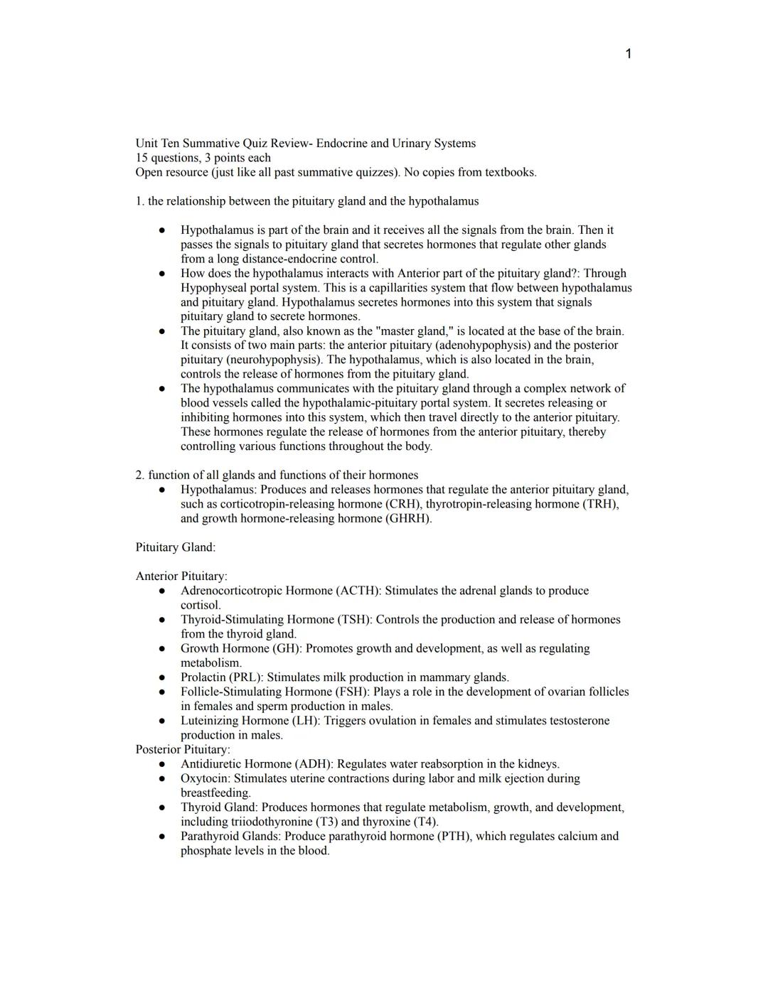 Understanding the Relationship Between the Pituitary Gland and Hypothalamus: A Study Guide