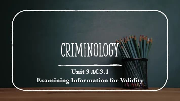 Know Criminology Unit 3  AC3.1 thumbnail