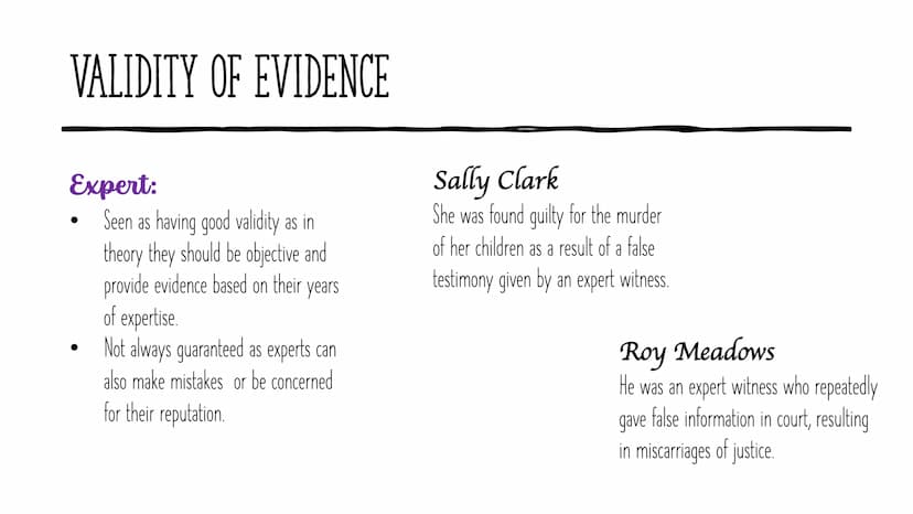 CRIMINOLOGY
Unit 3 AC3.1
Examining Information for Validity SOURCES OF INFORMATION
●
Trial Transcripts - the official record of all the proc