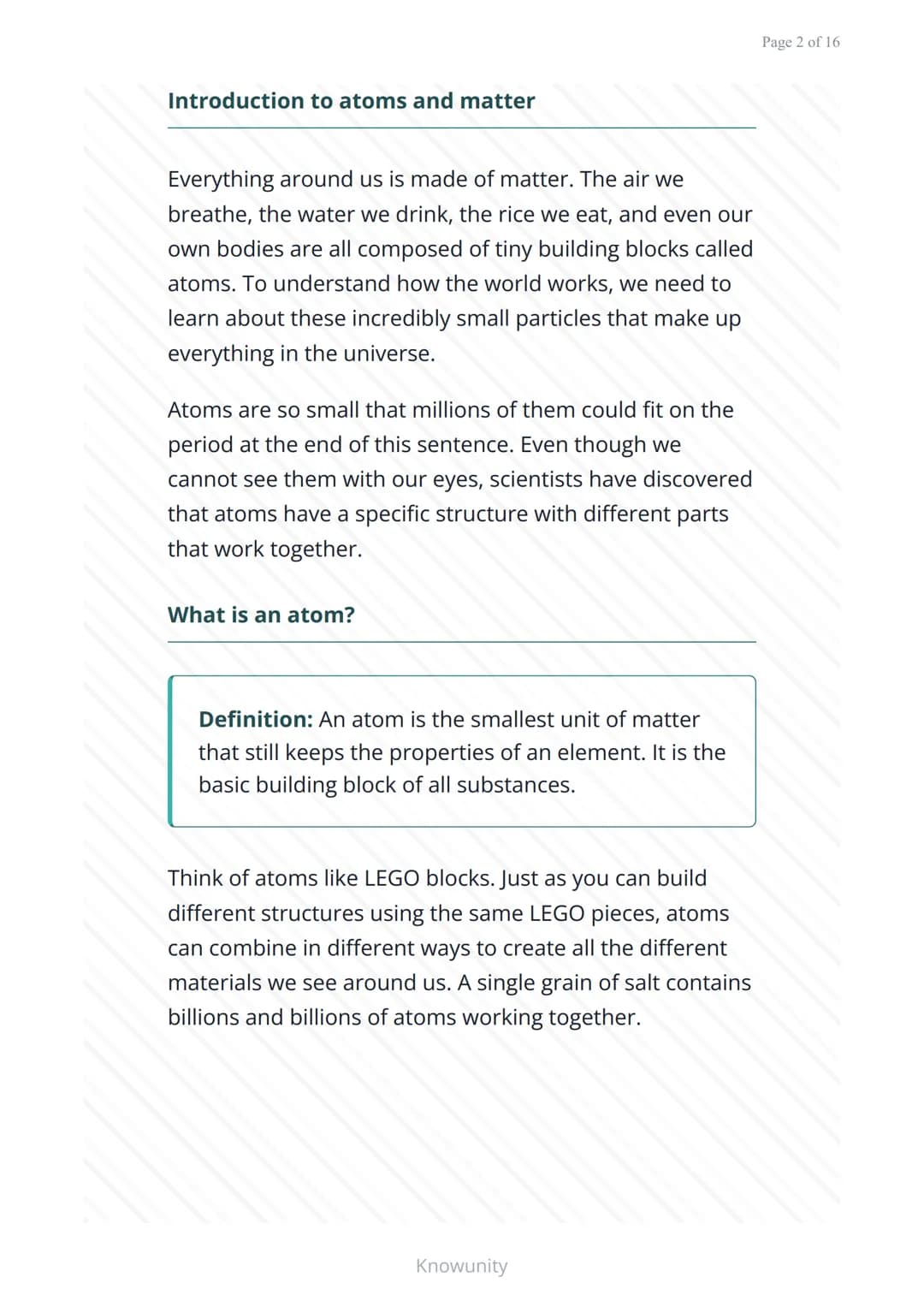 Atoms, elements, and compounds: Structure of the
atom
Understanding atomic structure and how
atoms form elements and compounds
What you will