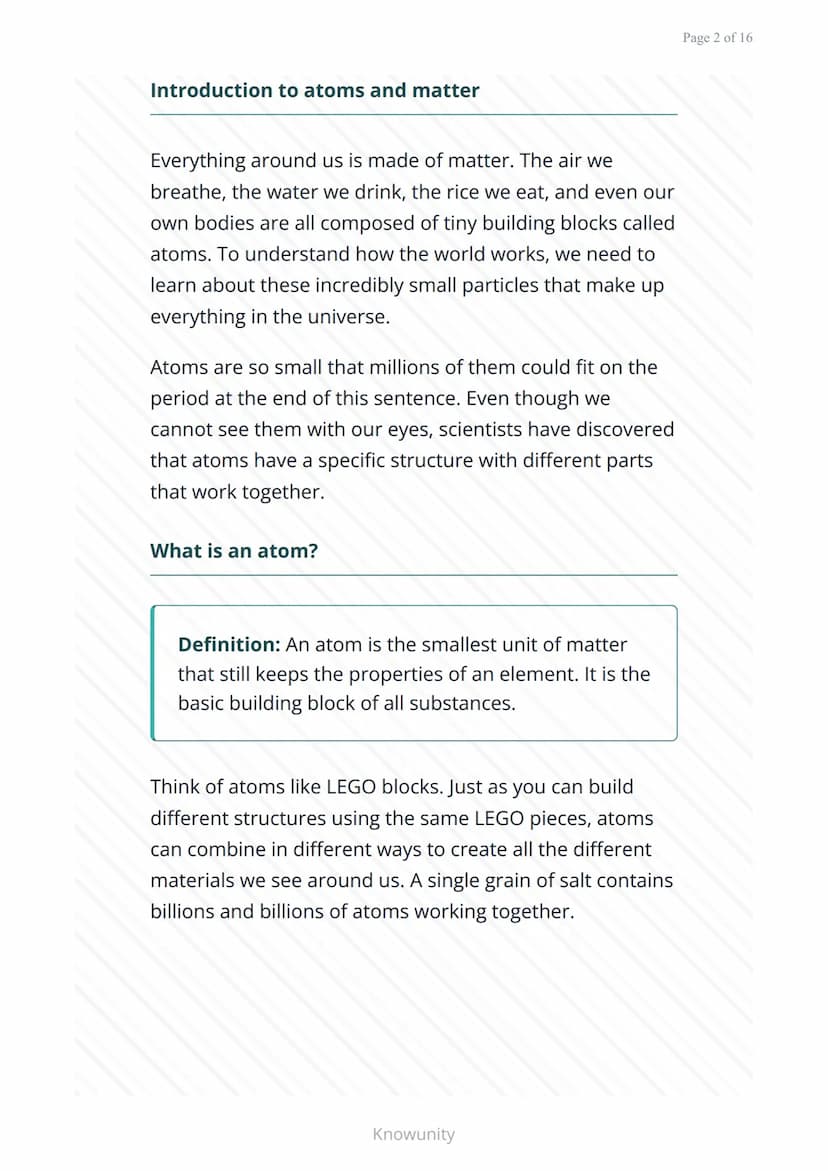 Atoms, elements, and compounds: Structure of the
atom
Understanding atomic structure and how
atoms form elements and compounds
What you will