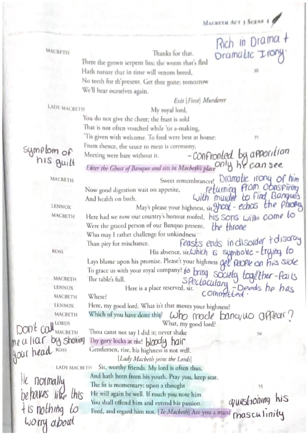 Most of the characters
bon't belive Macbeth
didn't kill Duncan
choosing not to speak
BANQUO
Scenes can interpret
Hocbeth Fearing a man. But 