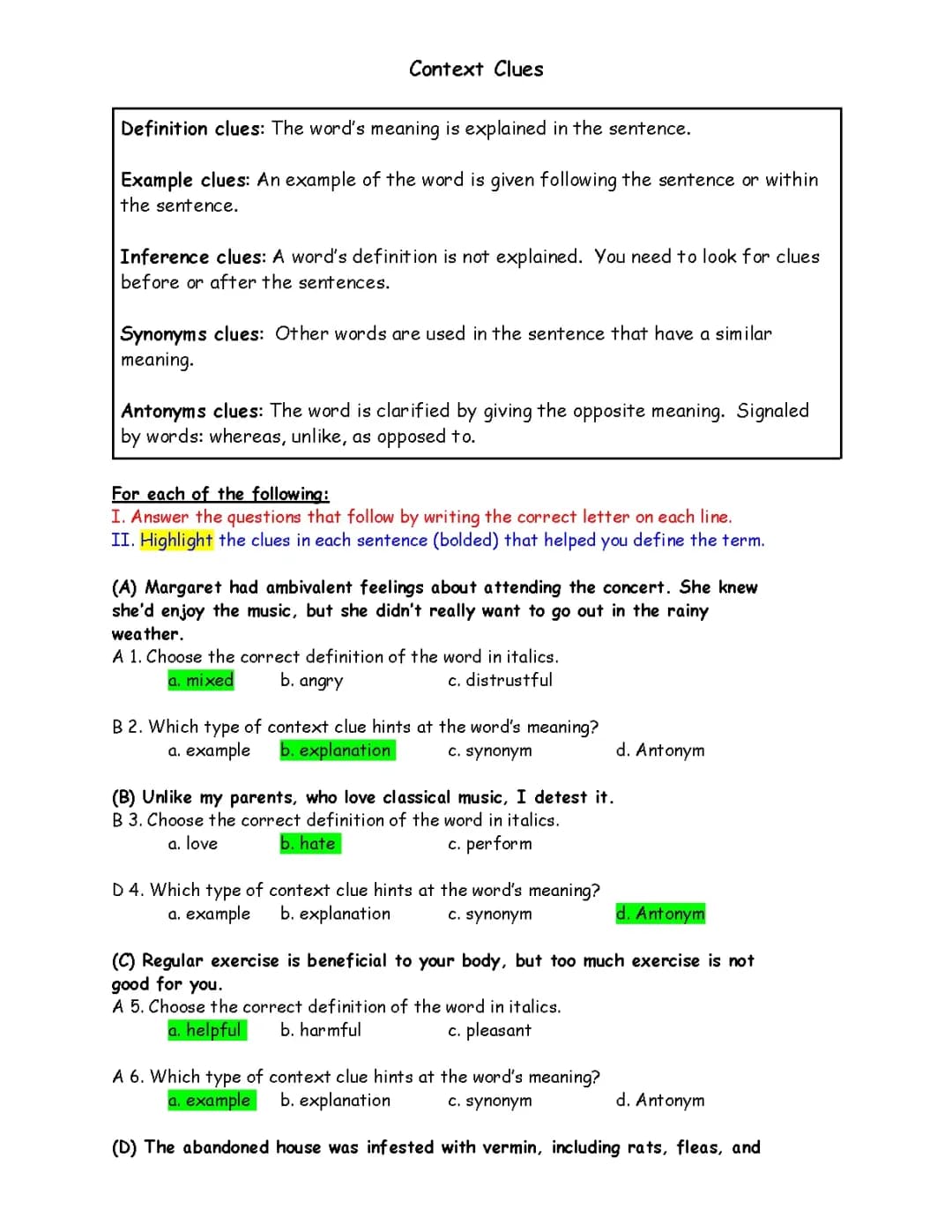 context clues