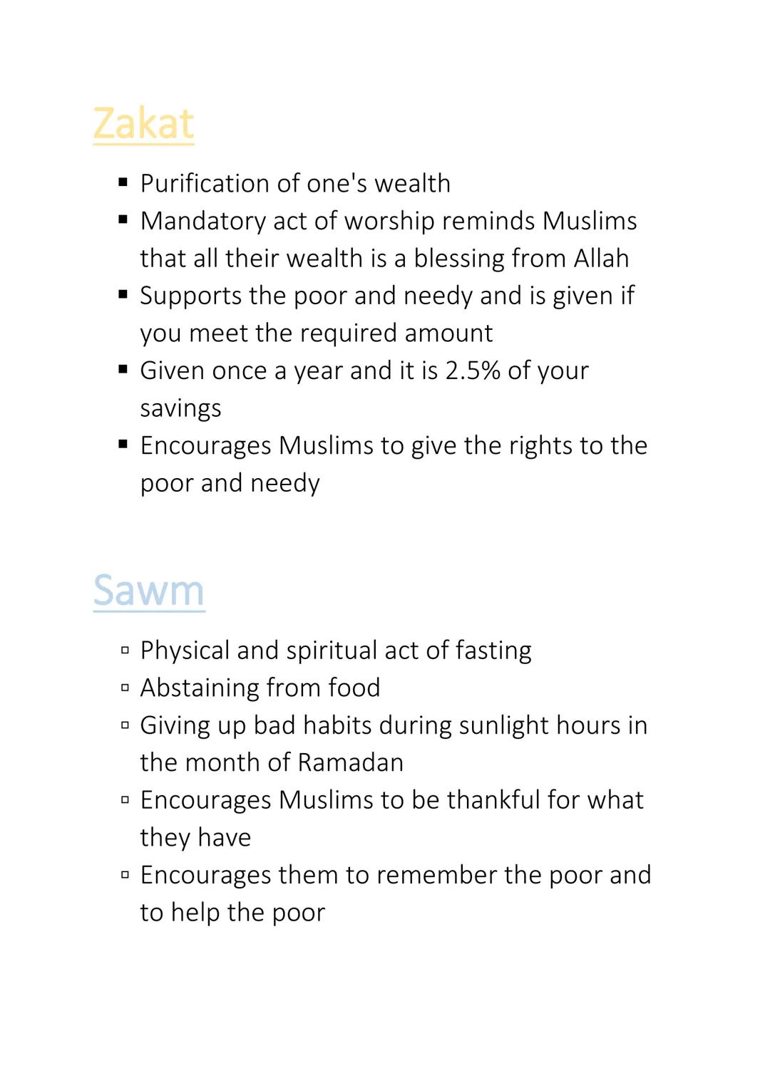 RE
Summary - 5 pillars of Islam
Shahadah
• Shahadah is a testimony of faith and the first
pillar of Islam
.Found in practices throughout a M