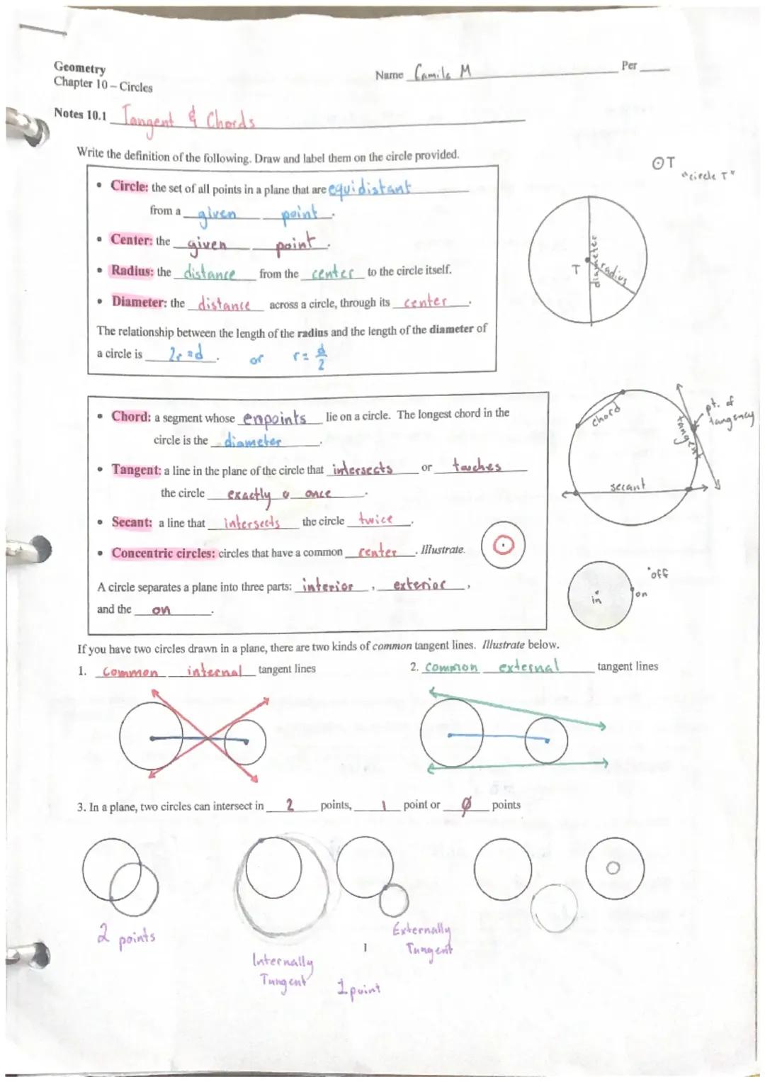 Fun Circle Notes & Theorems for Kids: Easy PDF Worksheets