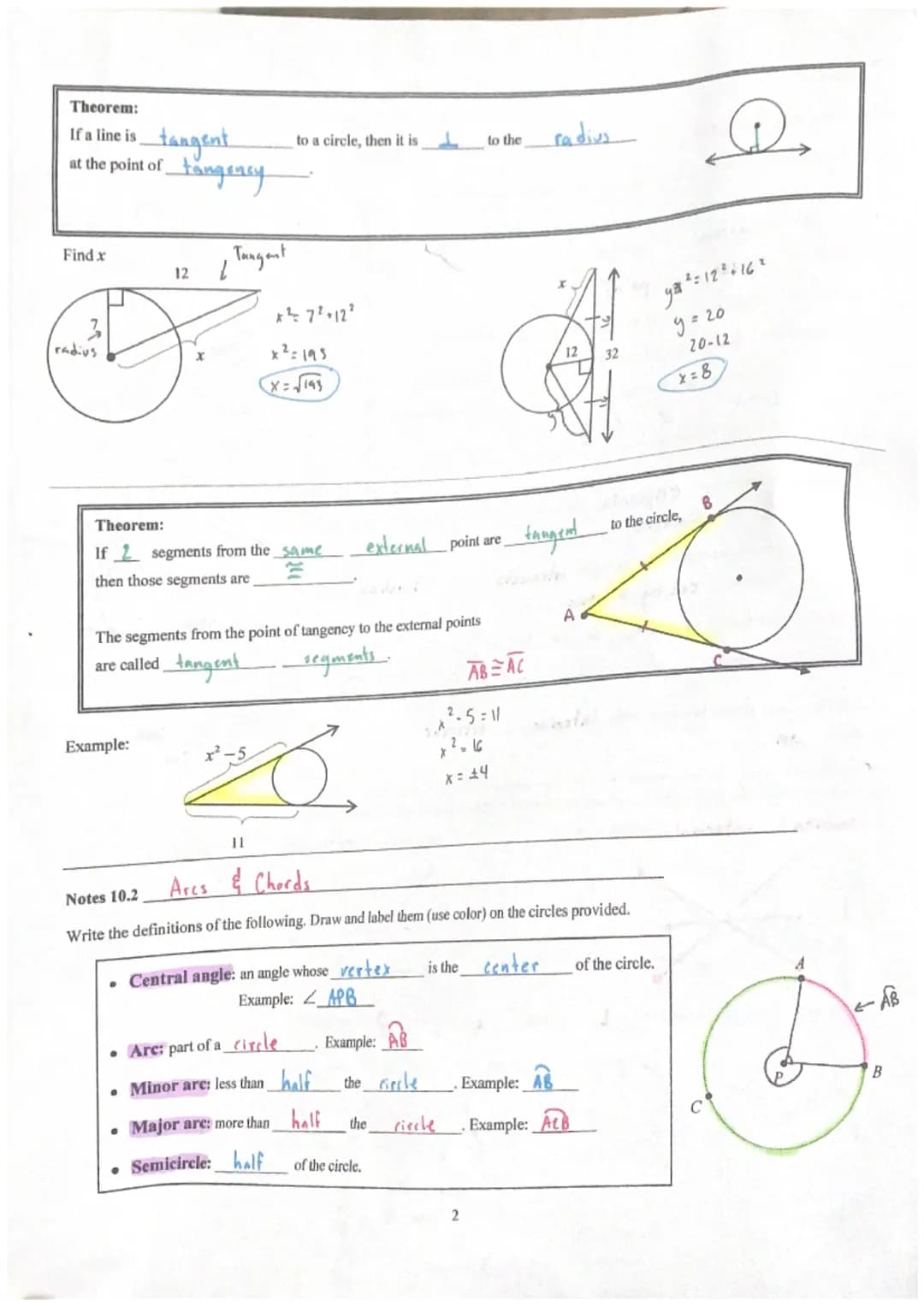 Fun Circle Notes & Theorems for Kids: Easy PDF Worksheets