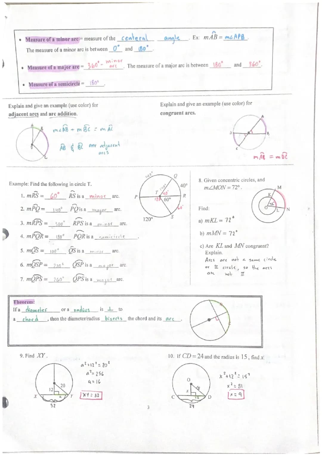 Fun Circle Notes & Theorems for Kids: Easy PDF Worksheets