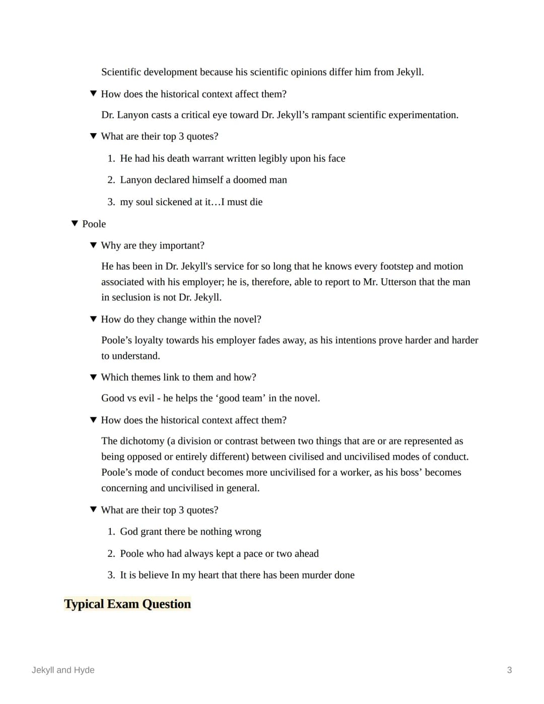 Jekyll and Hyde
Key Characters
▼ Utterson
▼ Why are they important?
He narrates most of the story.
▼ How do they change within the novel?
Gr