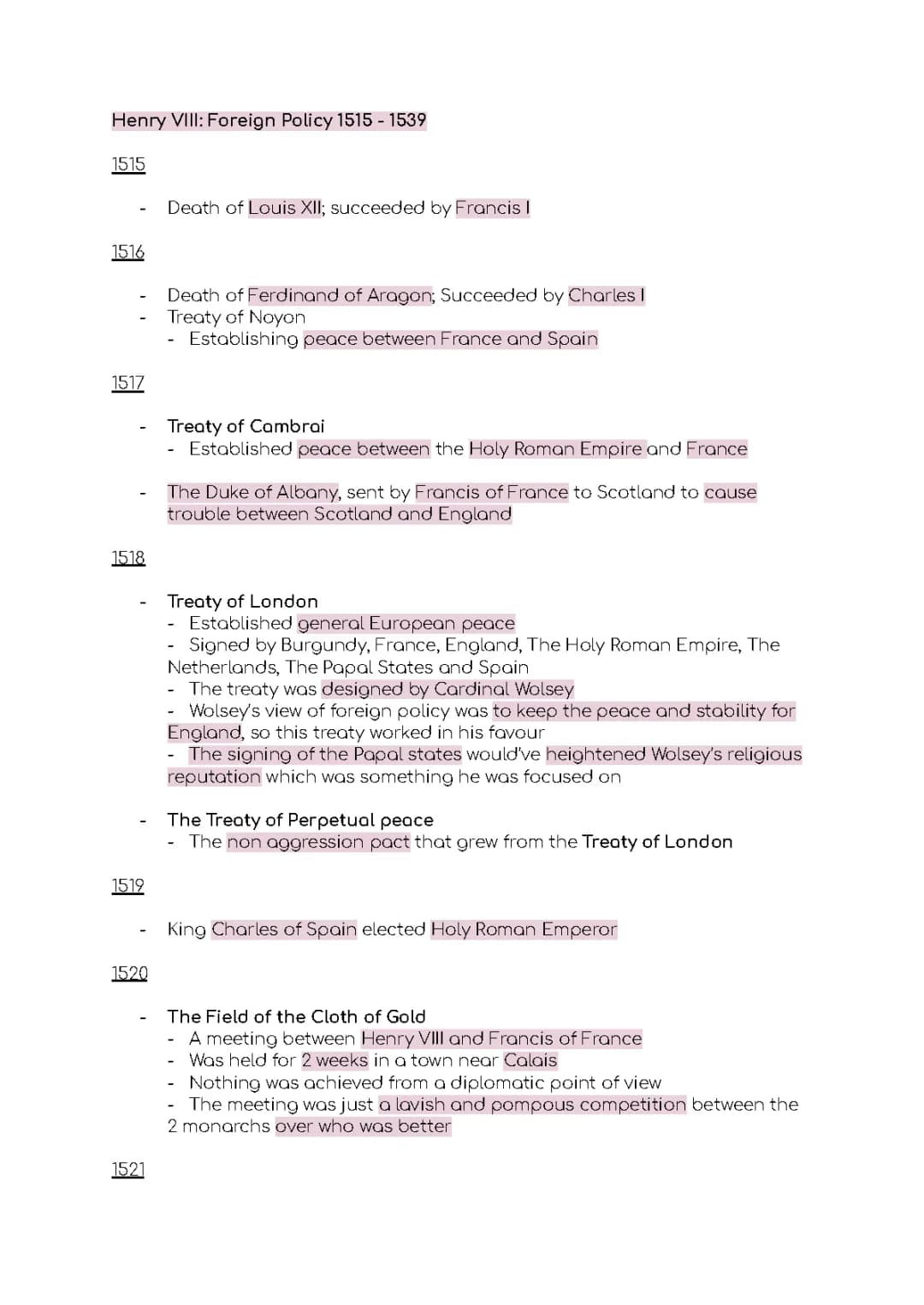 Henry VIII Foreign Policy 1515-1529: Timeline & Key Treaties Explained