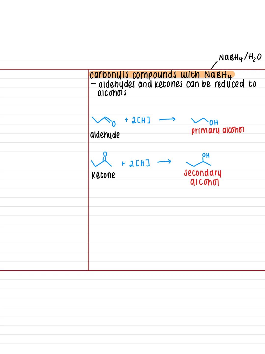 26.1- Carbonyl Compounds.
Key Facts:
Notes:
-primary alcohol +
acidified dichromate
= aldehyde /
carboxylic acid
он
- secondary alcohol +
ac