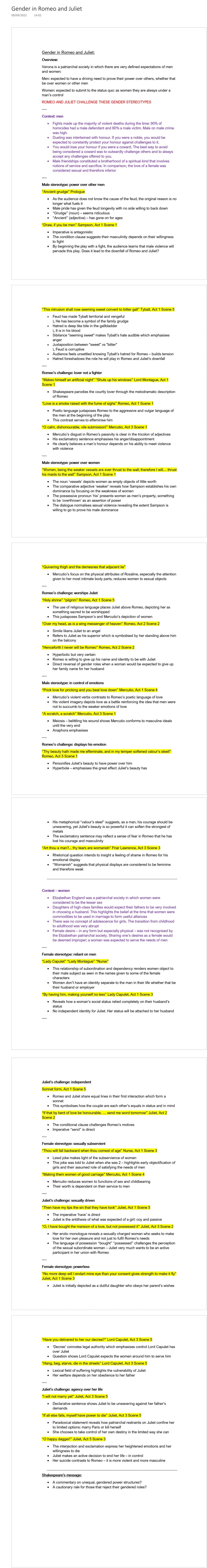 Gender in Romeo and Juliet
09/04/2022 14:02
Gender in Romeo and Juliet:
Overview:
Verona is a patriarchal society in which there are very de