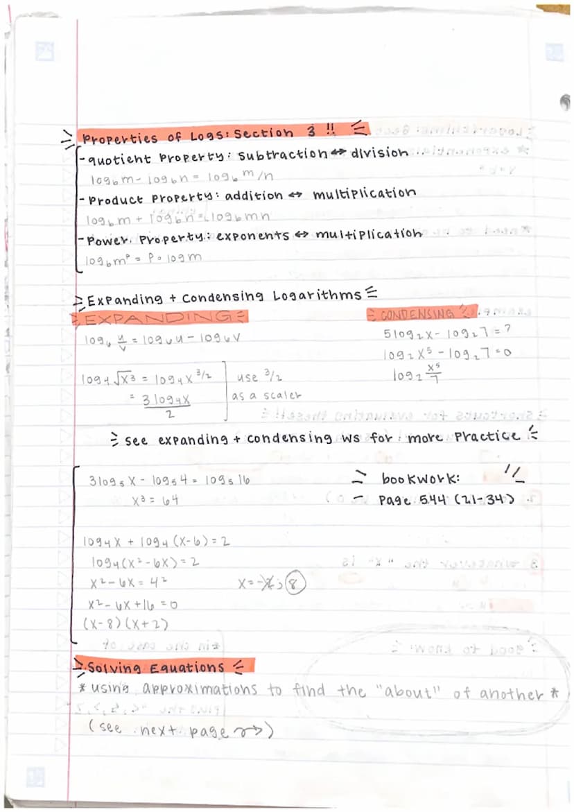 Logarithims: Section 2 = voldug 90
* exponentials + logarithms are inverse #19 -
Y=bx
X= by logarithm in exponential form
1096X = Y + logari