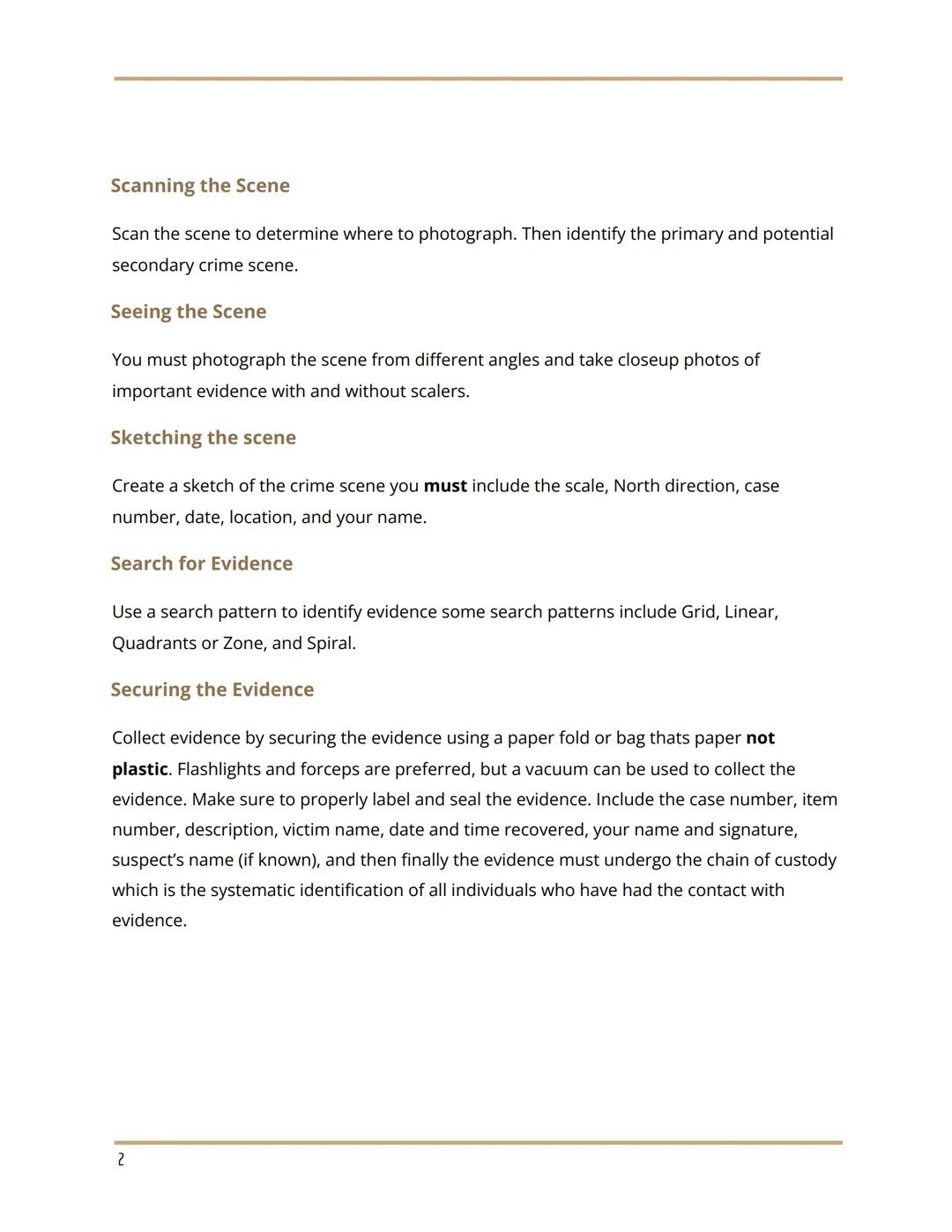 # Forensic Science
Unit 2.2 2023
CREATOR: Zuliana
@zuliana1787

Crime Scene Procedures

Processing the Crime Scene

There are 7 steps to pro