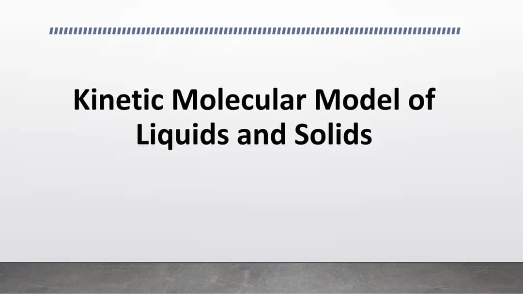 Chemistry: Intermolecular Forces of Attraction