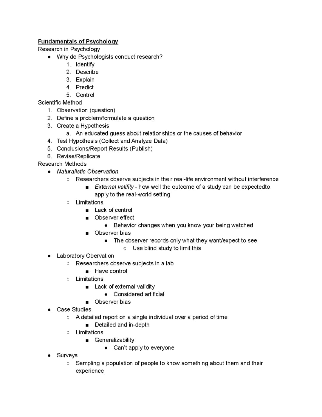 Intro to Psychology