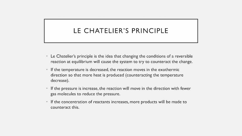 REVERSIBLE REACTIONS AND LE
CHATELIER'S PRINCIPLE
And how these can be used in the Haber process ●
●
●
●
REVERSIBLE REACTIONS
A reversible r