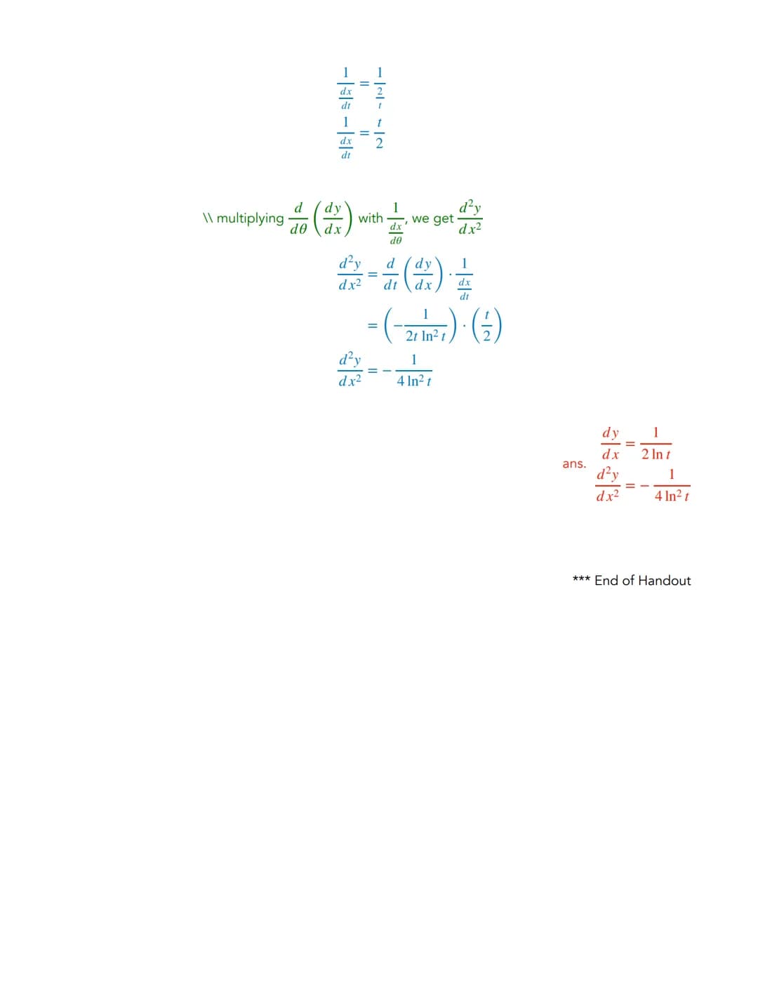 Given:
y = f(t)
x = g(t)
where y and x are expresses in terms of the same variable known as the parameter.
Solving for derivatives of Parame