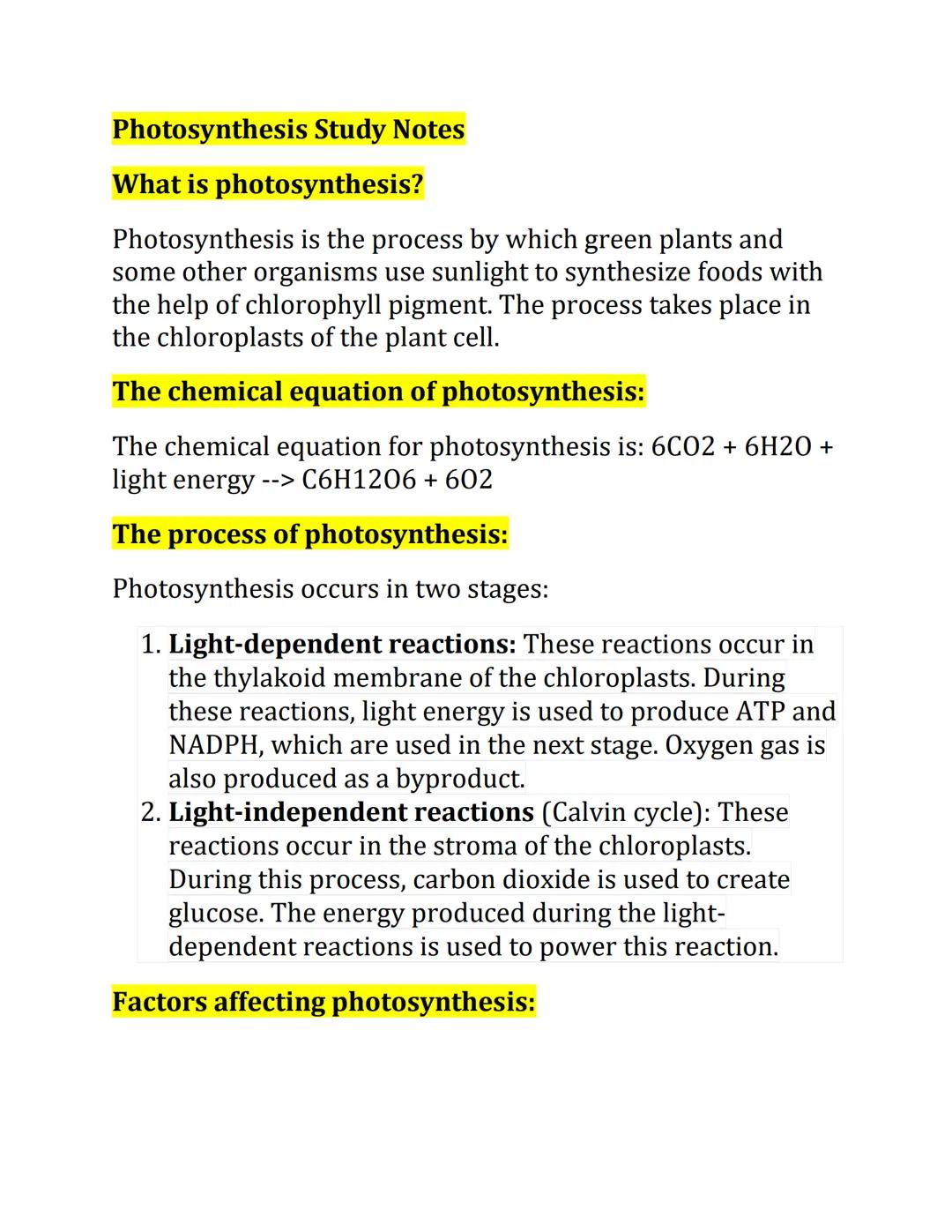 Everything about Photosynthesis 